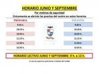 Horario junio y septiembre