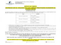 Instrucciones recogida de libros en JUNIO